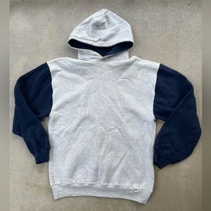 Vintage Russell Athletic Navy and Grey Two Toned Sweatshirt Hoodie